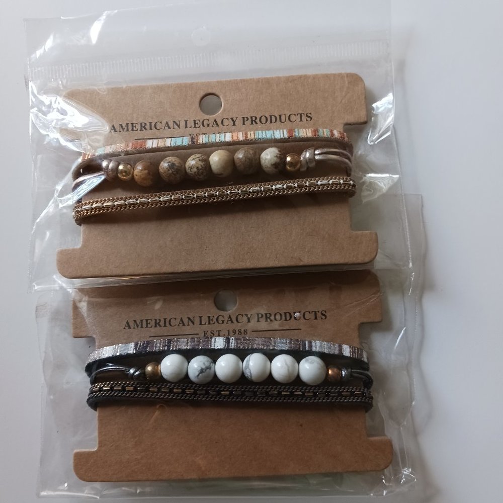 American Legacy Products bracelets. Snap closure.